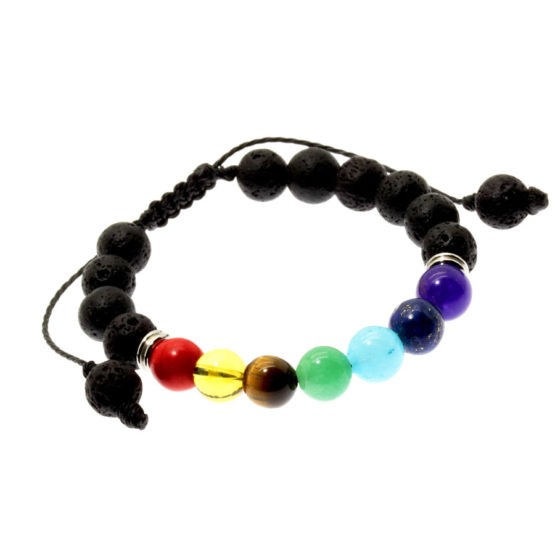 Pulseira dos 7 chakras com vulcânicas