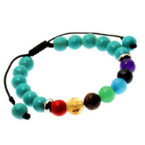 Pulseira dos 7 chakras com turquesas