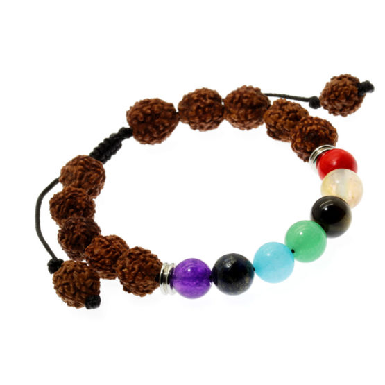 Pulseira dos 7 chakras com sementes