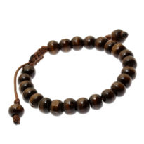 Pulseira Tibetana de madeira castanho escuro