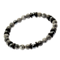 Pulseira Jaspe cinzenta e coco