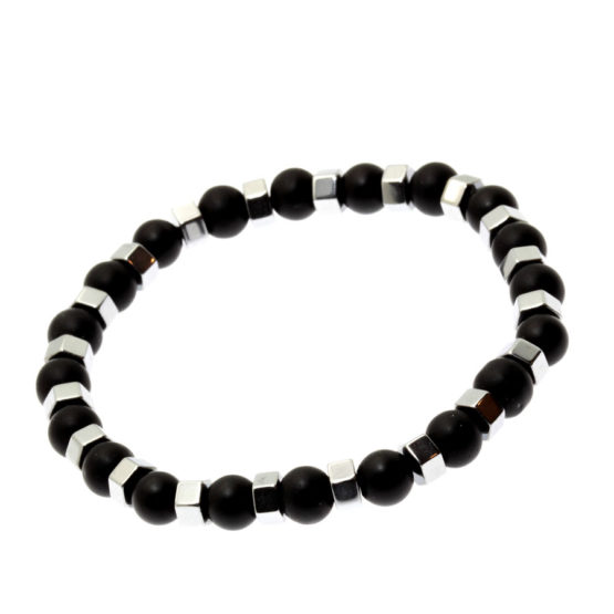 Pulseira Ónix mate e aço