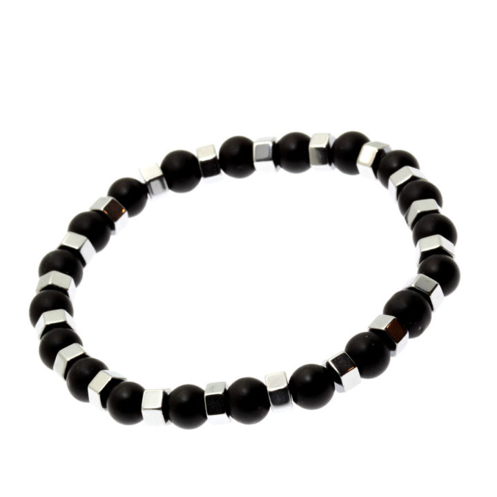 Pulseira Ónix mate e aço