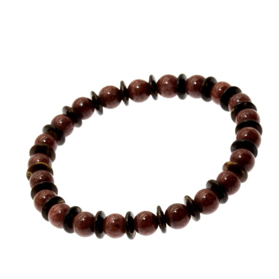 Pulseira Jaspe castanha e coco