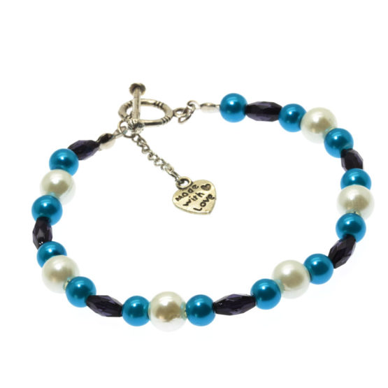 Pulseira pérola e azul
