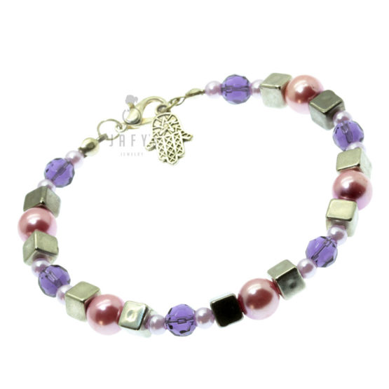 Pulseira roxos prateada