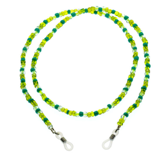 Fita de óculos de missangas verdes