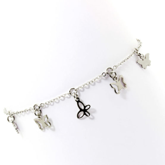 Pulseira de pé com borboletas