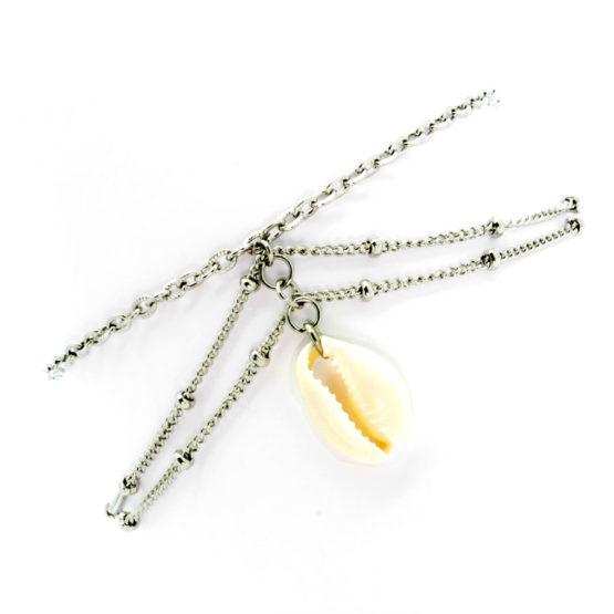 Pulseira de pé búzio tripla