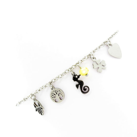 Pulseira de pé cavalo marinho - amarelo