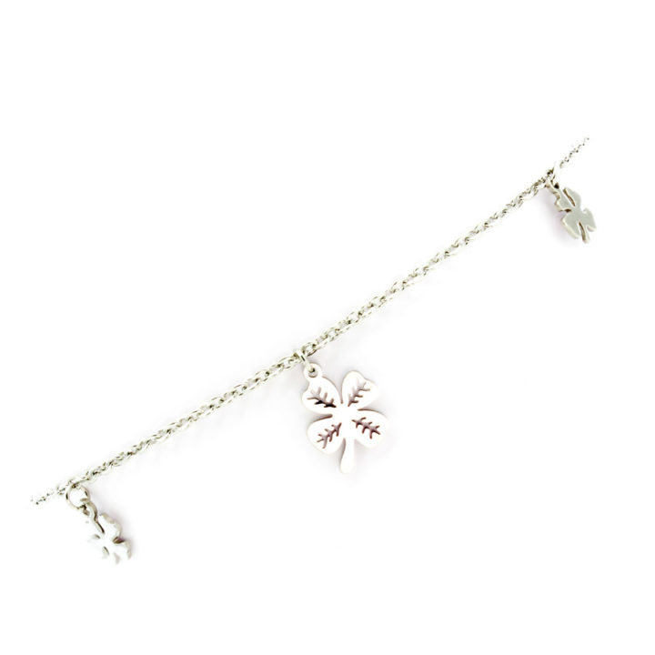 Pulseira de pé com trevos