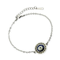 Pulseira aço com Olho Grego de zircónias