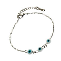 Pulseira aço com Olho Grego de Murano