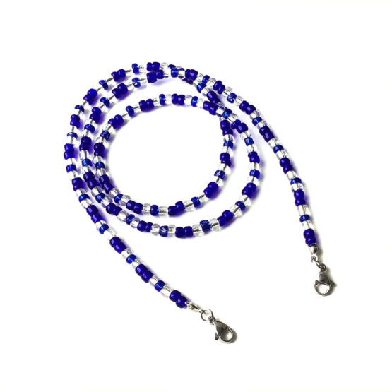 Fita para máscaras - azul escuro e cristal