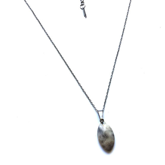 Colar aço com pedra natural Ágata