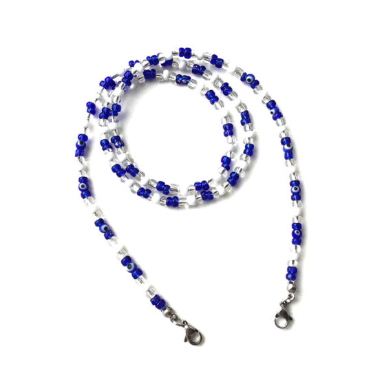Fita para máscaras - azul e branco - olho grego